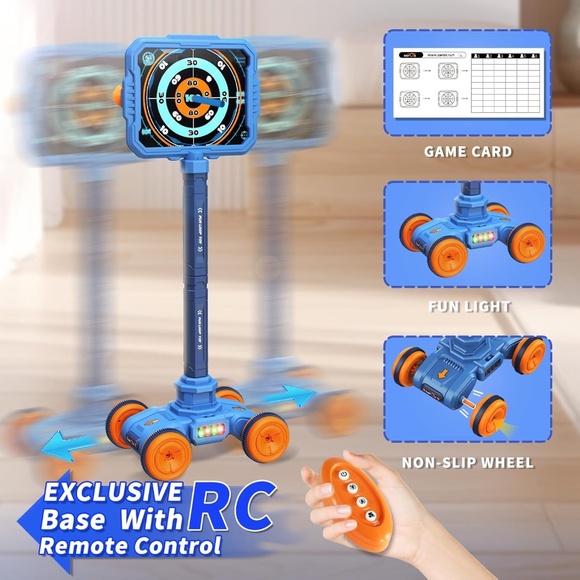 3 in 1 Kids Basketball Hoop Set Toys and Removable Base & Foam Toy Gun - Picture 4 of 7